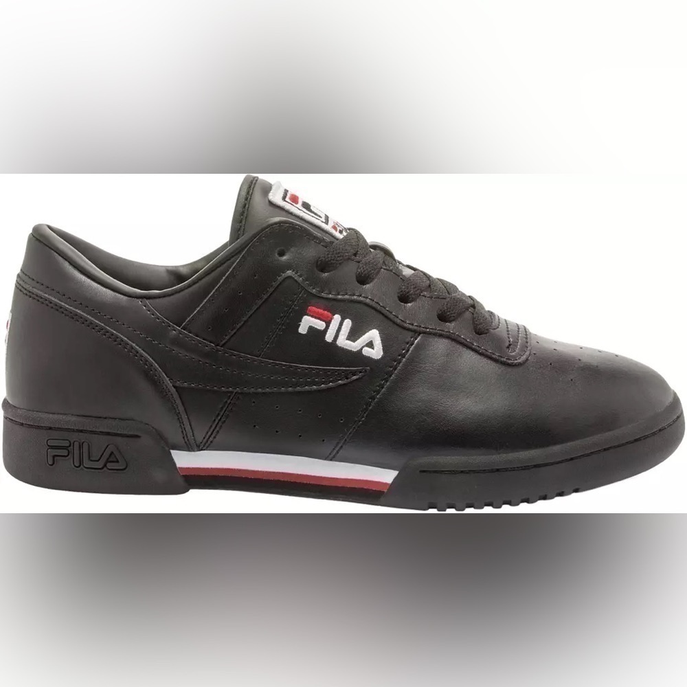 Fila Original Fitness Black/White/Red Low Top Sneaker Size 6.5 Women
